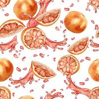 Citrus fruit pattern design with splashes vector