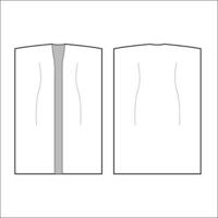 Women kaftan blouse top design flat sketch fashion illustration with front and back view, Short kaftan top technical drawing vector