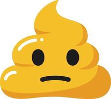 Sad yellow poop emoji with glossy effect illustration for digital communication and expression vector