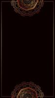 vintage gold frame mandala alpha channel background video