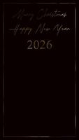 luxury golden text merry christmas and happy new year 2026 alpha channel background video