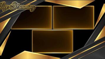 luxury golden frame live streaming three layer green screen background video