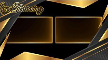 luxury golden frame live streaming two layer green scree background video