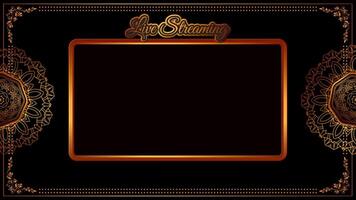 live streaming gold frame on alpha channel background video