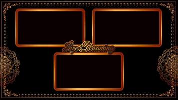 live streaming vintage frame with three layer alpha channel background video