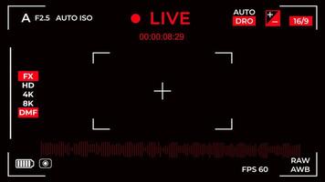 Camera recording viewfinder interface overlay template alpha channel background video