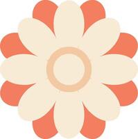 Simple flower illustration with cream and coral petals in flat design style for decorative use vector