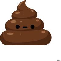 Cute brown cartoon poop emoji with simple facial expression illustration for fun and humor content vector