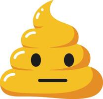 Yellow poop emoji with neutral expression illustration in simple style for digital communication and messaging use vector