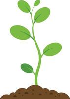 Young green plant sprouting from soil symbolizing growth and nature illustration vector