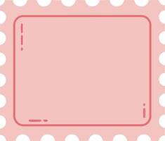 Pink postage stamp illustration with blank space for message or address design element vector