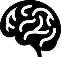 A black and white illustration of a brain vector