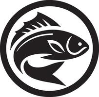 Fish icon in circle on white background vector