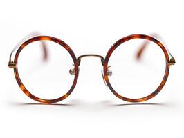 A pair of glasses with a tortoise shell design photo