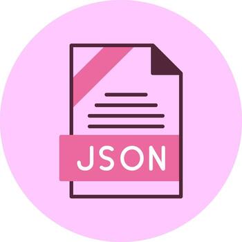 JSON Format Minimal Mix Circle Icon vector
