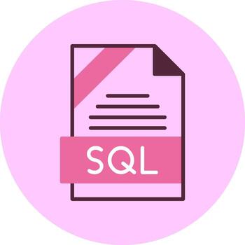 SQL Format Minimal Mix Circle Icon vector