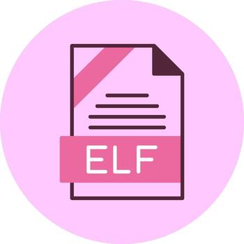 ELF Format Minimal Mix Circle Icon vector