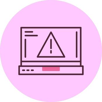 Error Laptop Interface Minimal Mix Circle Icon vector