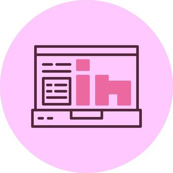 LinkedIn Minimal Mix Circle Icon vector