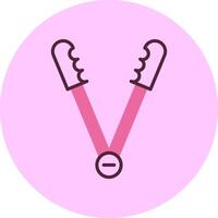 Tongs Minimal Mix Circle Icon vector