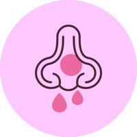 Nose bleeding Minimal MIc Circle Icon vector