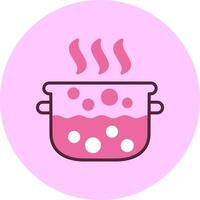 Water Boiling Minimal MIc Circle Icon vector