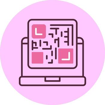 Qr code Icon Minimal Mix Circle vector