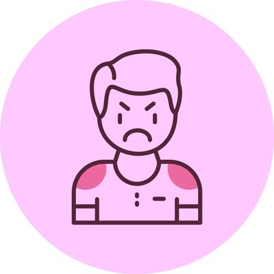 Resentment Emotion Minimal Mix Circle Icon