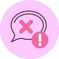 Cross Chat Notification Minimal Mix Circle Icon vector