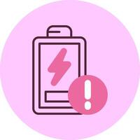 Battery Low Notification Minimal Mix Ciircle Icon vector
