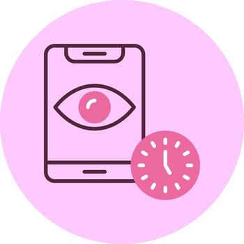 Screen timeout Notification Minimal Mix Ciircle Icon vector