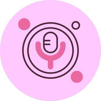 Voice Button Navigation Minimal Mix Circle Icon vector