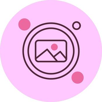 Picture Button Navigation Minimal Mix Circle Icon vector