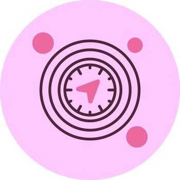 Compass Button Navigation Minimal Mix Circle Icon vector