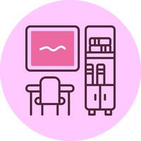Classroom library corner Minimal Mix Circle Icon vector