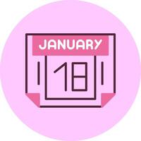 18 January Minimal Mix Circle Icon vector