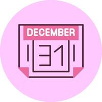 31 December Minimal Mix Circle Icon vector