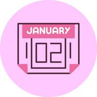2 January Minimal Mix Circle Icon vector