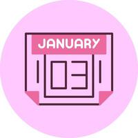 3 January Minimal Mix Circle Icon vector