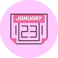 23 January Minimal Mix Circle Icon vector