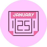 25 January Minimal Mix Circle Icon vector