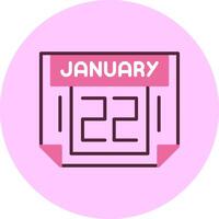 22 January Minimal Mix Circle Icon vector