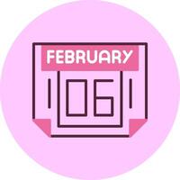 6 February Minimal Mix Circle Icon vector