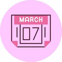 7 March Minimal Mix Circle Icon vector