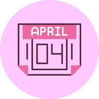 4 April Minimal Mix Circle Icon vector