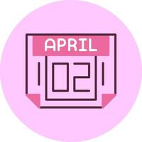 2 April Minimal Mix Circle Icon vector