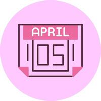 5 April Minimal Mix Circle Icon vector