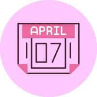 7 April Minimal Mix Circle Icon vector