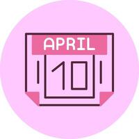 10 April Minimal Mix Circle Icon vector