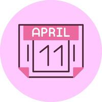 11 April Minimal Mix Circle Icon vector